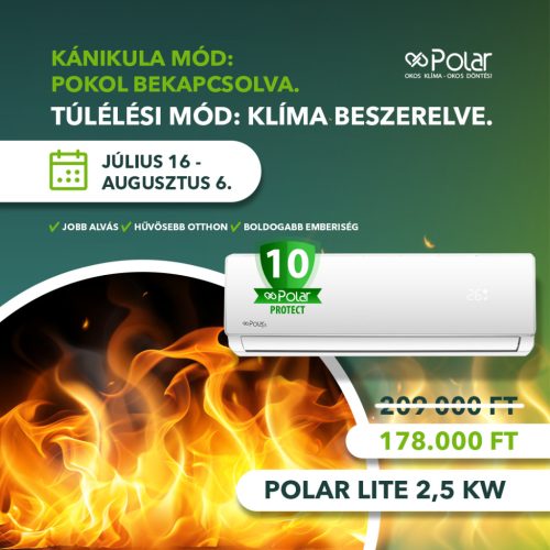 Polar Lite (SIEH0025SDL-SO1H0025SDL) oldalfali monosplit klíma (2,5 kW)