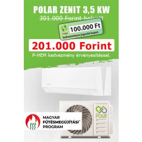 Polar Zenit (SIEH0035SDZ-SO1H0035SDZ) oldalfali monosplit klíma (3,5 kW)   Polar Zenit (SIEH0035SDZ-SO1H0035SDZ) oldalfali monosplit klíma (3,5 kW)